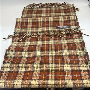 100% Cashmere Plaid Scarf Made in Scotland Tartan Fringe Winter Scarf